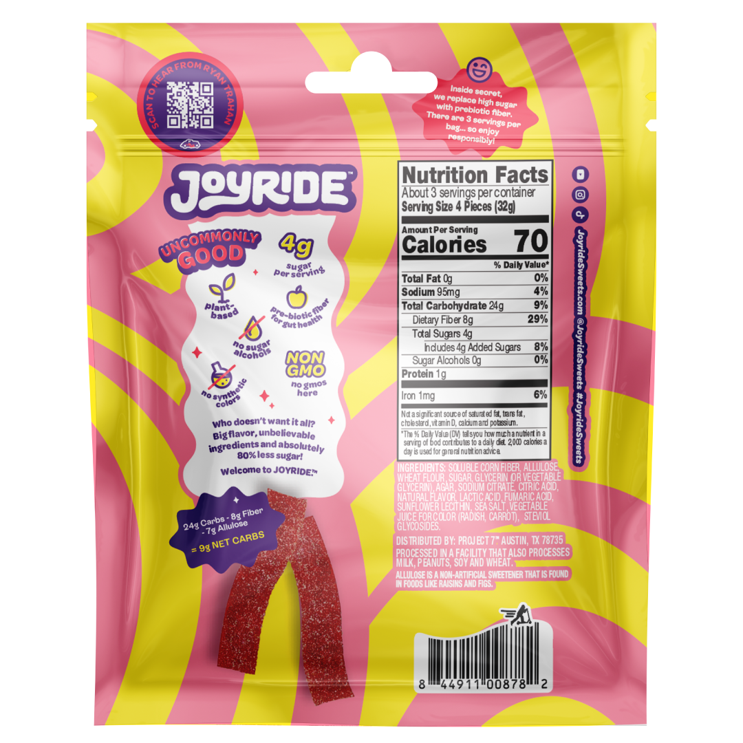 JOYRIDE PINK LEMONADE SOUR STRIPS