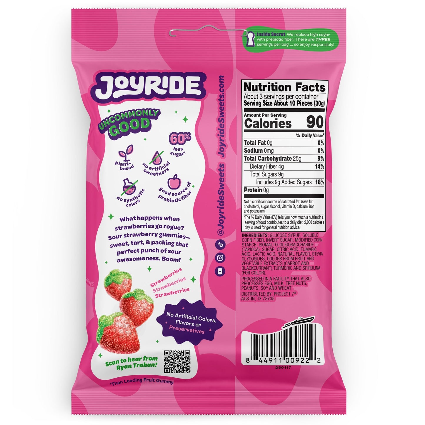 JOYRIDE SOUR STRAWBERRY GUMMIES