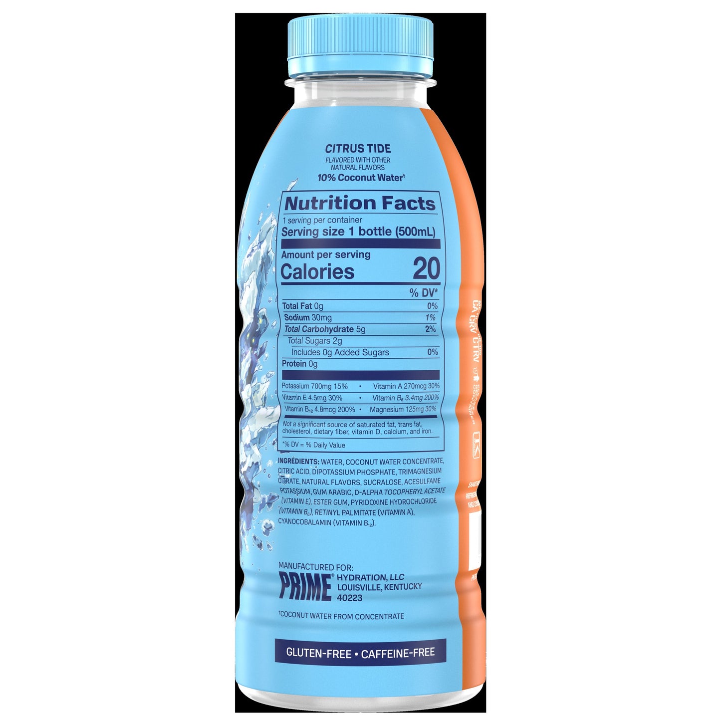 PRIME Frostbite Fusion back label nutrition