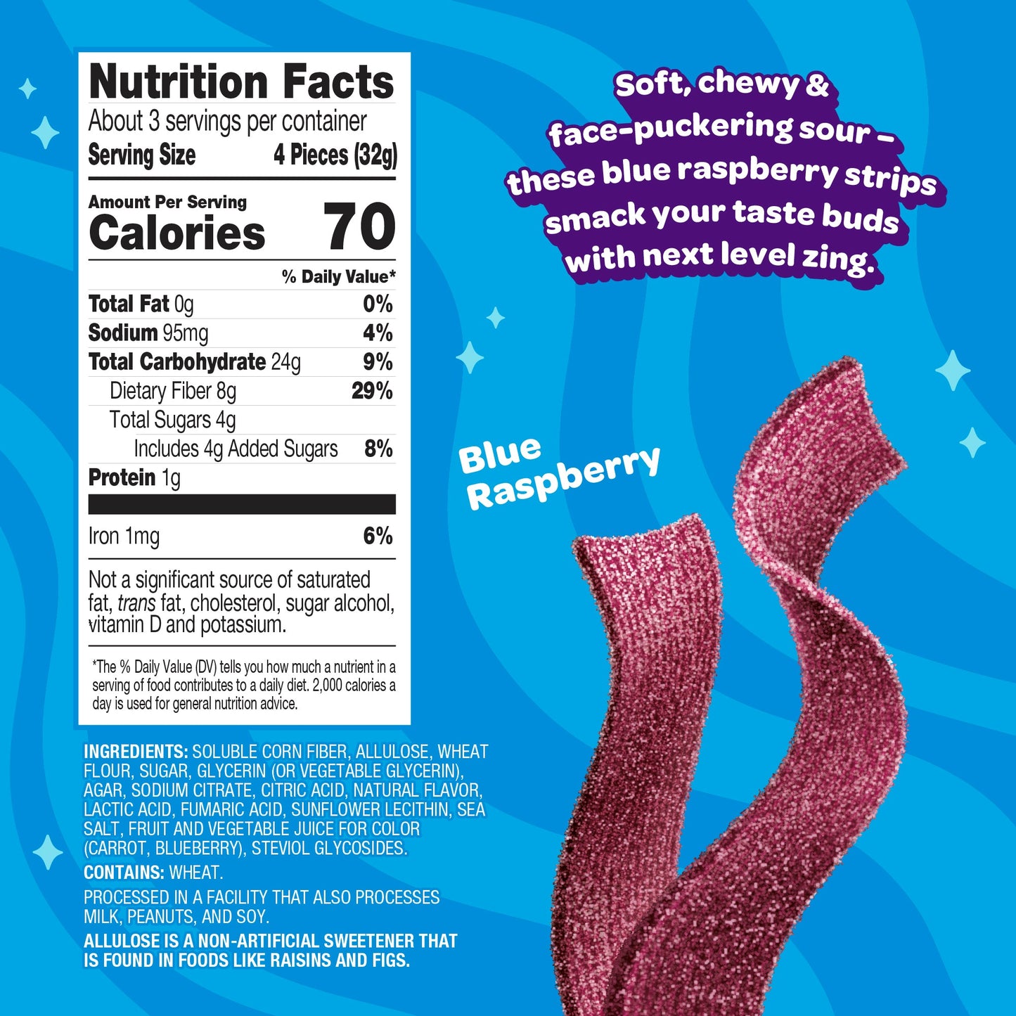 JOYRIDE SOUR BLUE RASPBERRY STRIPS