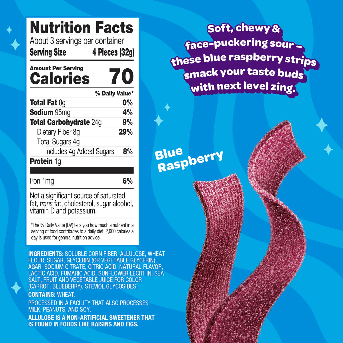 JOYRIDE SOUR BLUE RASPBERRY STRIPS