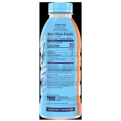 PRIME Frostbite Fusion back label nutrition