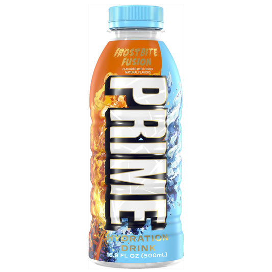 PRIME Hydration Frostbite Fusion 500ml, front of the bottle