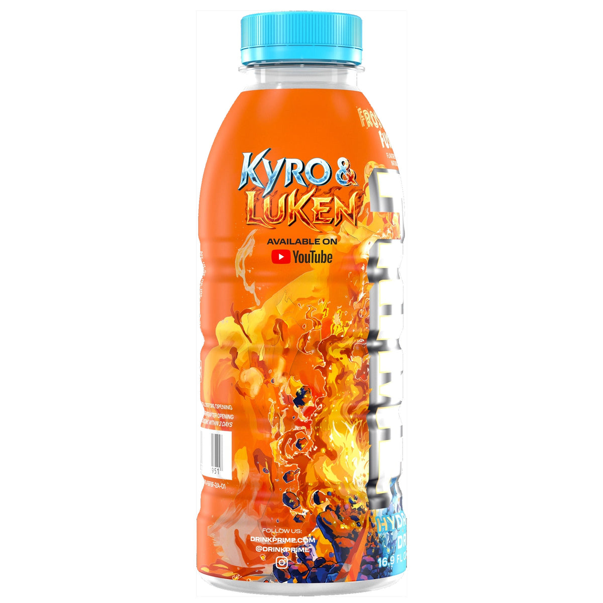 PRIME Hydration Frostbite Fusion 500ml, side of the label
